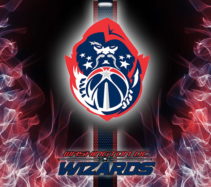 Wizards LG, basketball, blue, flames, nba, red, washington dc, HD wallpaper