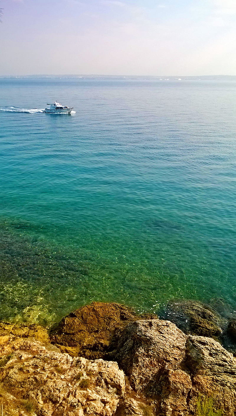 Croatia, blue, sea, ship, summer, yellow, zadar, HD phone wallpaper
