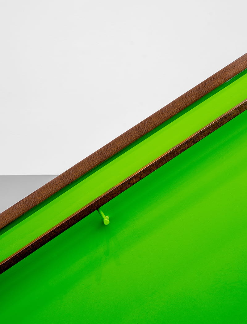 handrail, wall, interior, minimalism, symmetry, green, HD phone wallpaper