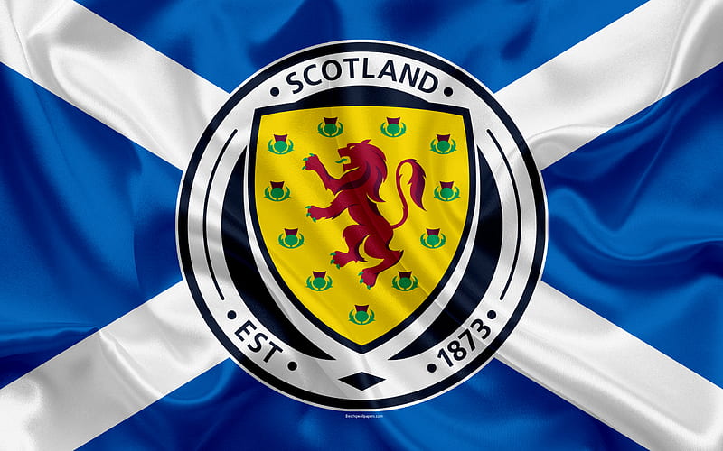 Scotland national football team, emblem, logo, flag, Europe, flag of Scotland, football, World Cup, HD wallpaper