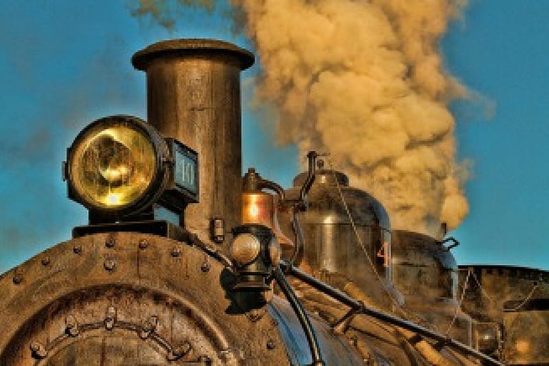 Steam and Bell, locomotive, train, bell, old, light, HD wallpaper
