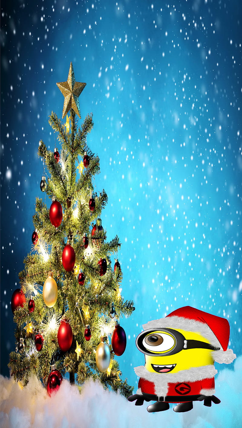 Minion Christmas Tr, christmas tree, minion, HD phone wallpaper