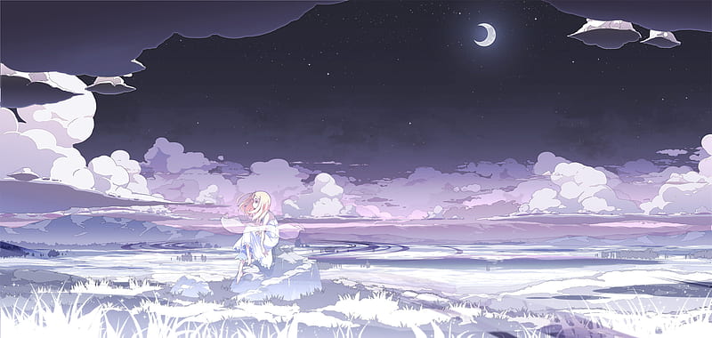 Anime moonlight HD wallpapers  Pxfuel