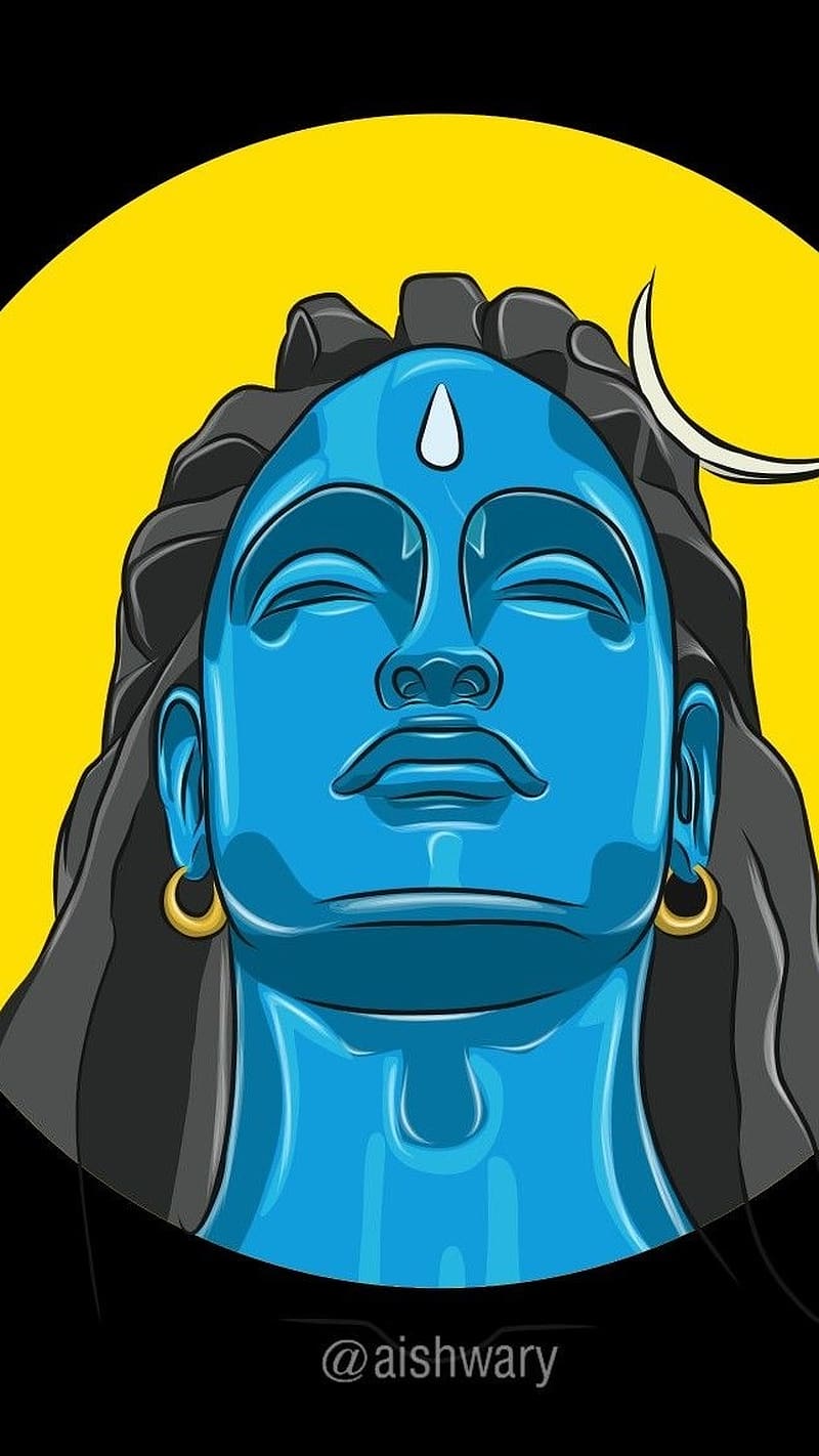 Adiyogi Shiva, illustration, adiyogi, lord, god, bhakti, devtional, HD phone wallpaper