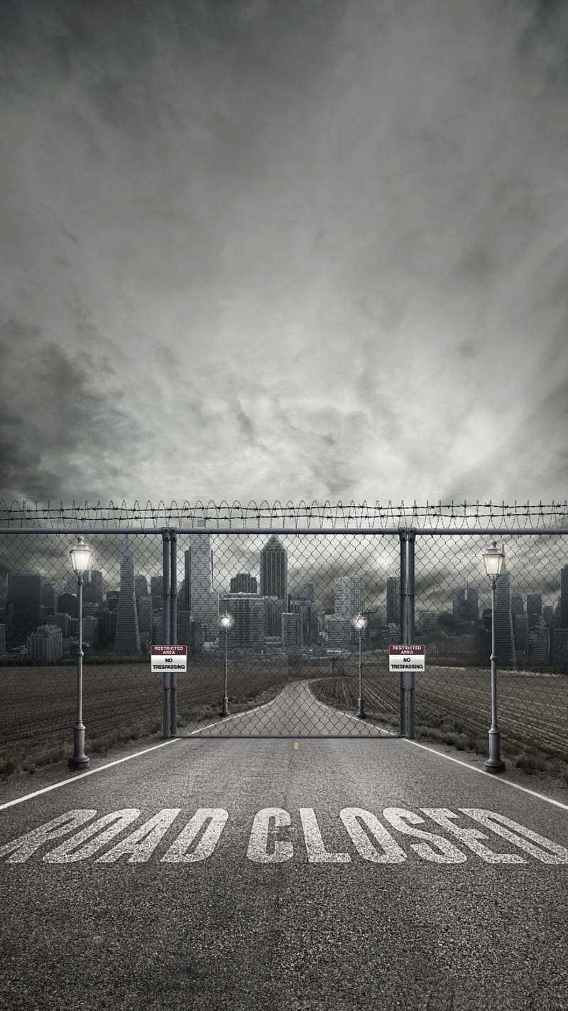 Restricted Area, barbed wire, gris, road, HD phone wallpaper