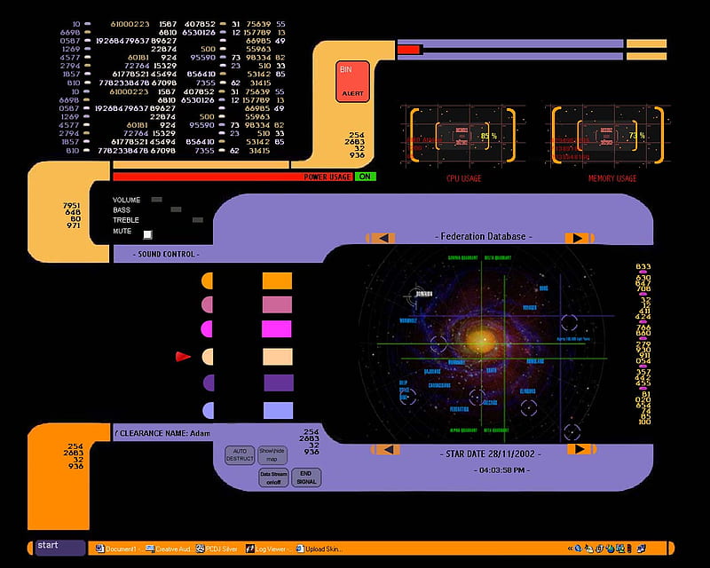 U.S.S. Enterprise Dashboard, computer, star trek, computer screen ...