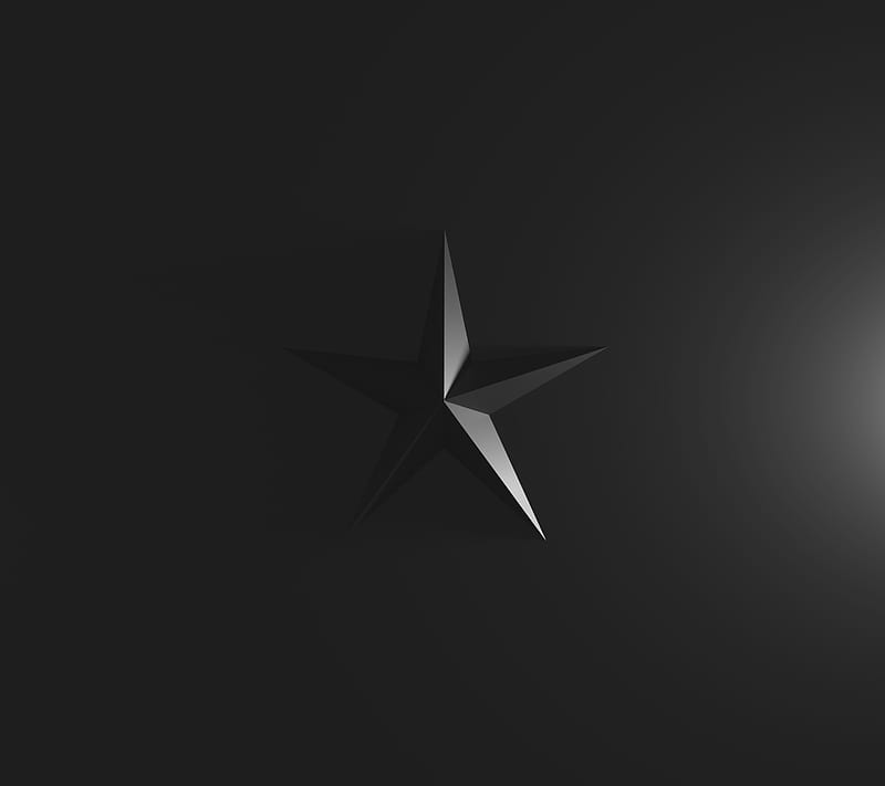 Black Star, clean, cool, crisp, design pentagram, simple, HD wallpaper