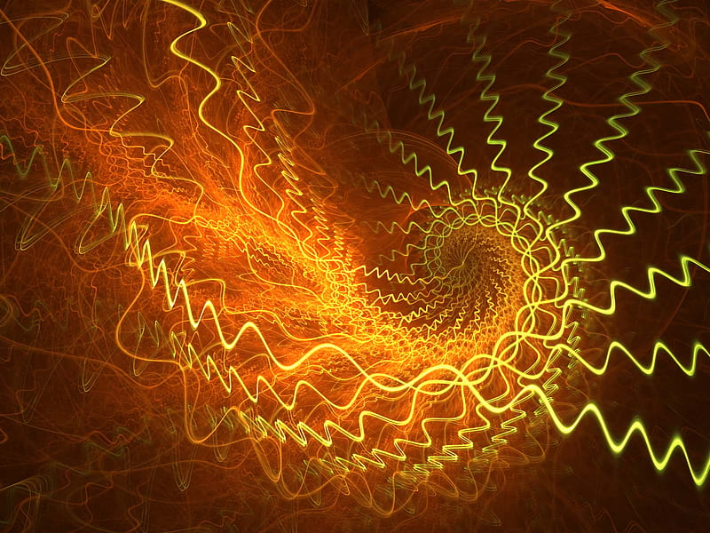 spiral, threads, tangled, glow, fractal, HD wallpaper
