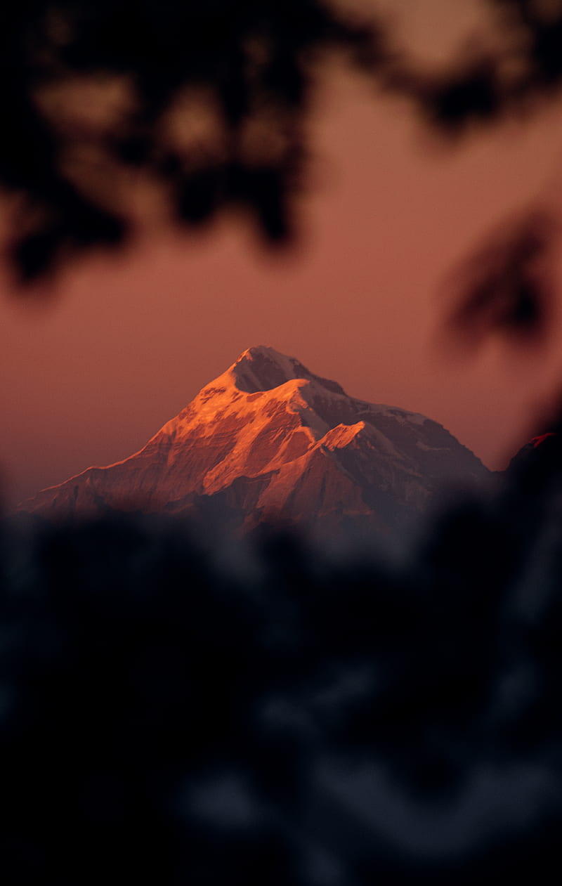 silhouette of mountain during sunset, HD phone wallpaper