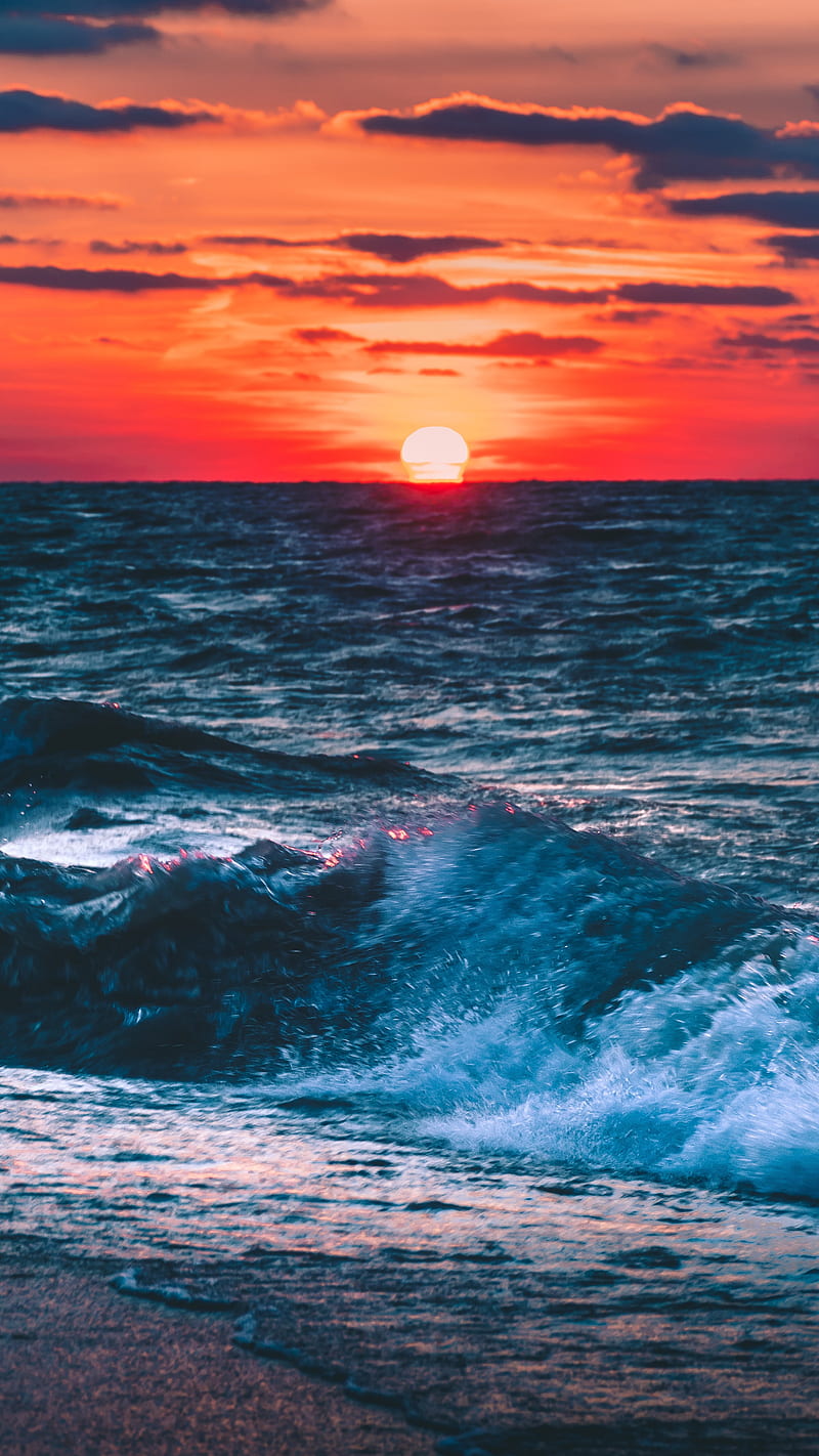 Sunset through the ocean, nature, water, sun, HD phone wallpaper ...