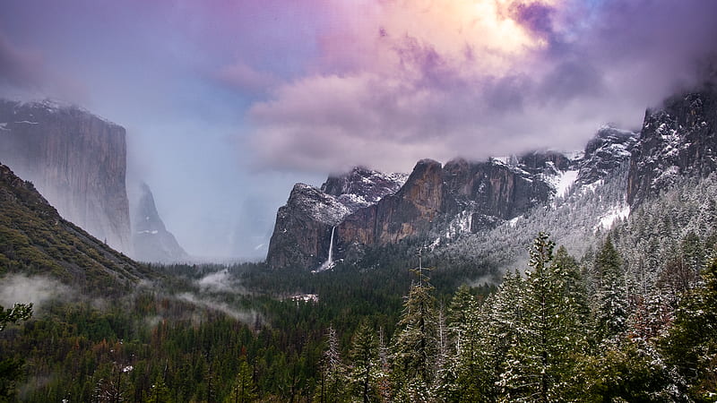 snow-covered mountain under gray clouds during daytime, HD wallpaper