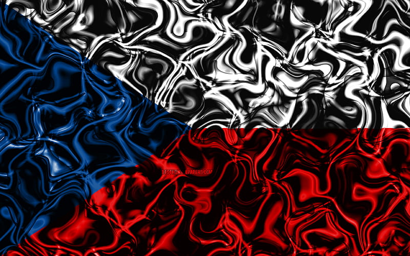 Flag of Czech Republic, abstract smoke, Europe, national symbols, Czech flag, 3D art, Czech Republic 3D flag, creative, European countries, Czech Republic, HD wallpaper