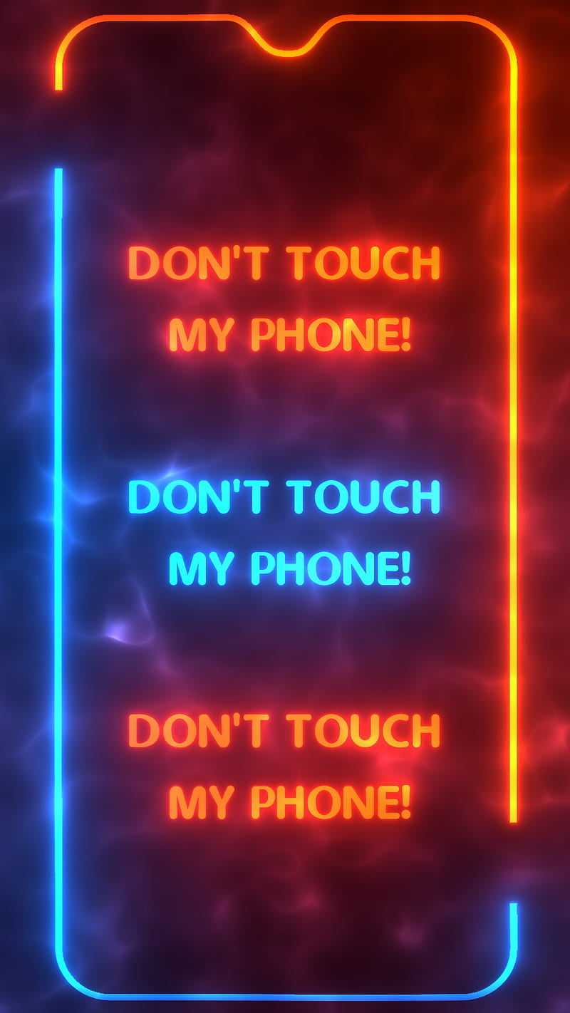 3 Dont touch OnePlus, amoled, black, border, dont touch my phone, neon, notch, one plus, samsung, smoke, HD phone wallpaper
