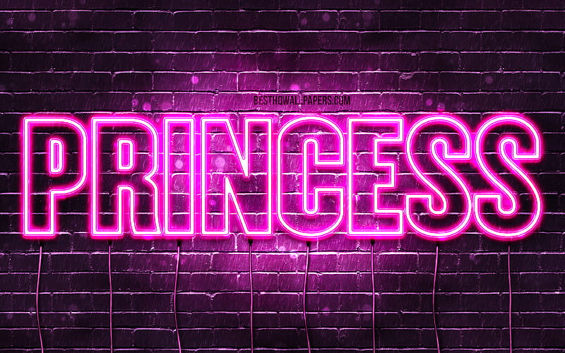 Princess with names, female names, Princess name, purple neon lights, Happy Birtay Princess, with Princess name, HD wallpaper