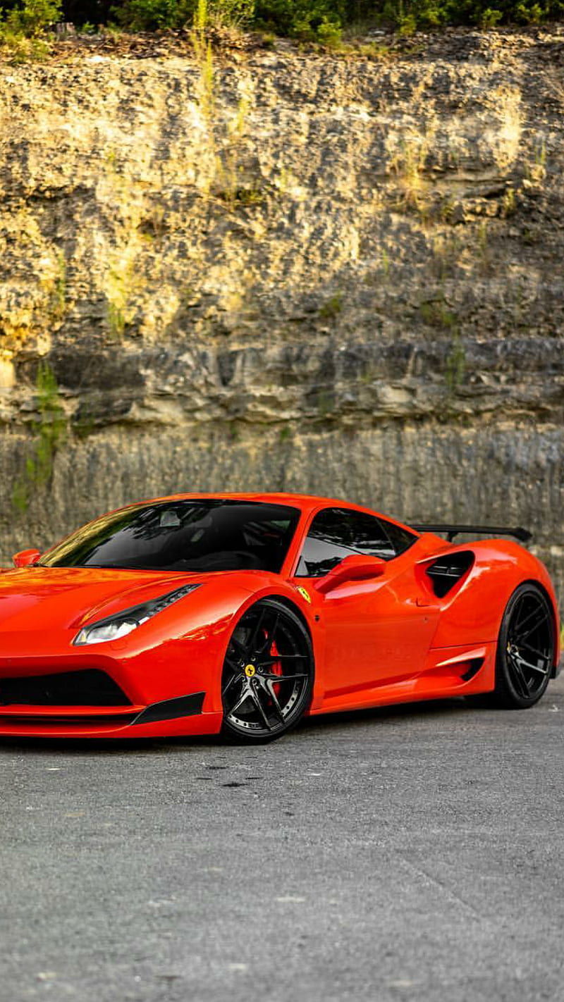 488 GTB, ferrari, red, 488, car, hypercar, supercar, rich, luxury, HD phone wallpaper