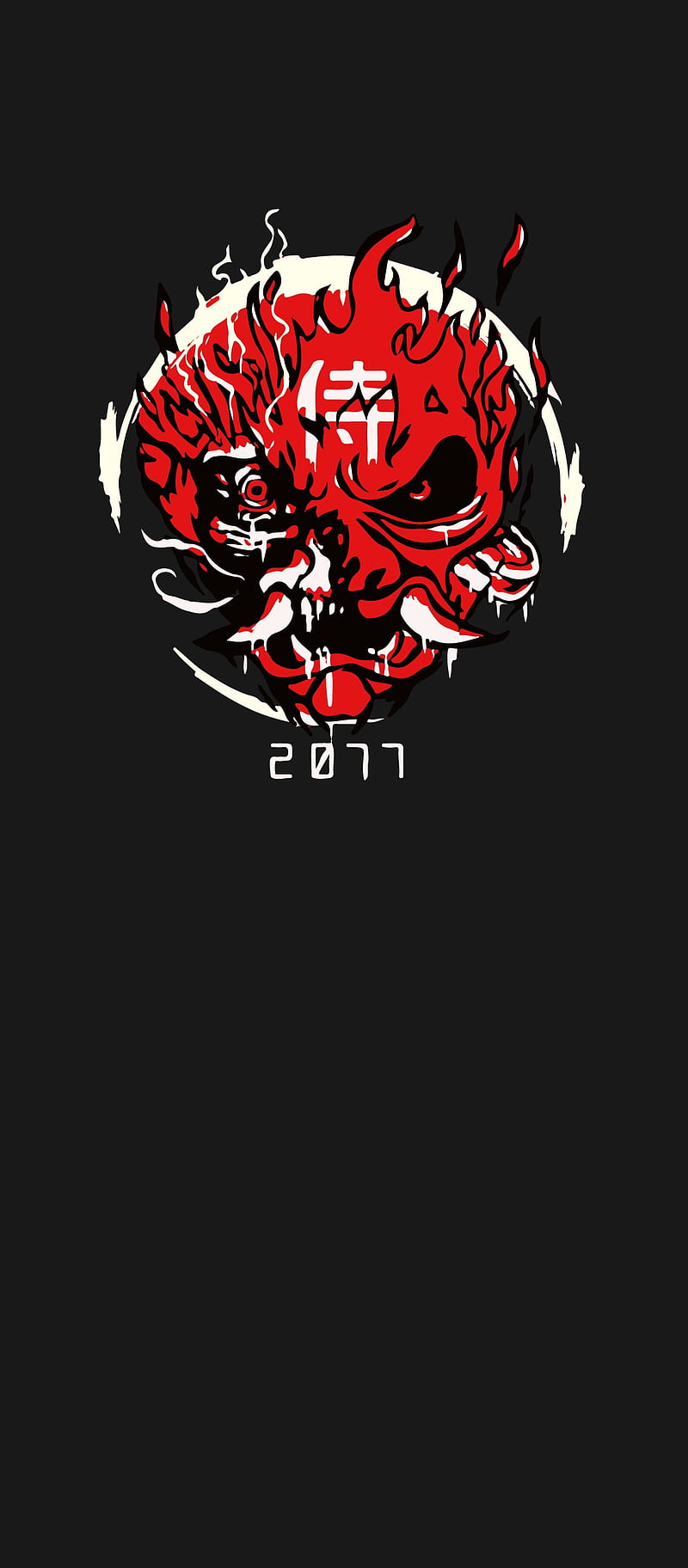 Cyberpunk Ninja, 2077, cyber, cyberpunk 2077, games, ghost, logo, nina, red, HD phone wallpaper