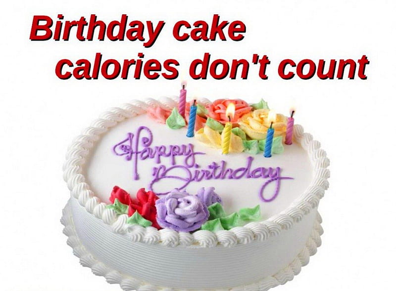 Birtay calories, cake, candle, Birtay, quote, HD wallpaper