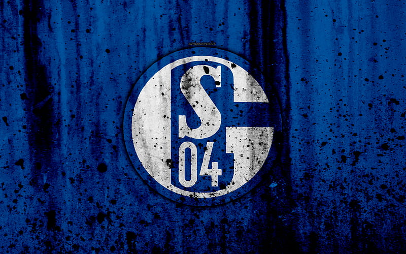 FC Schalke 04 logo, Bundesliga, stone texture, Germany, Schalke 04, soccer, football club, Schalke 04 FC, HD wallpaper