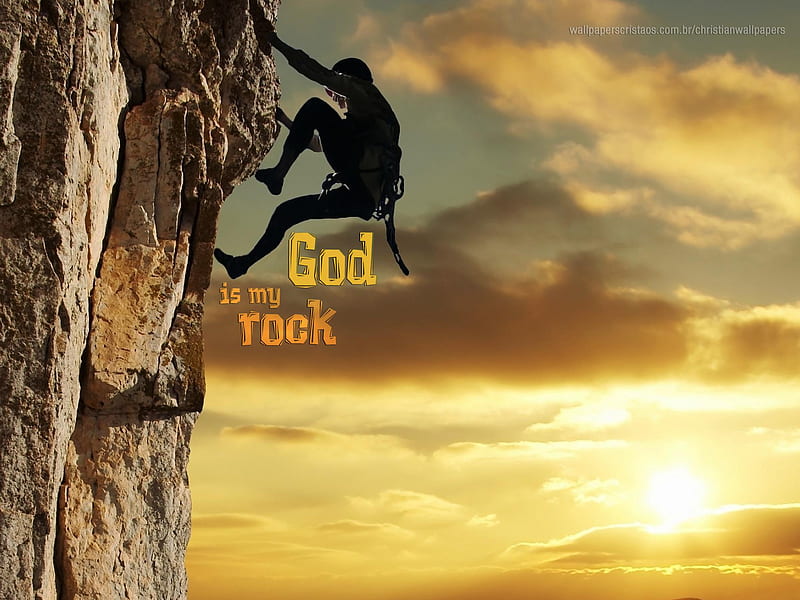 God is my rock, scripture, HD wallpaper