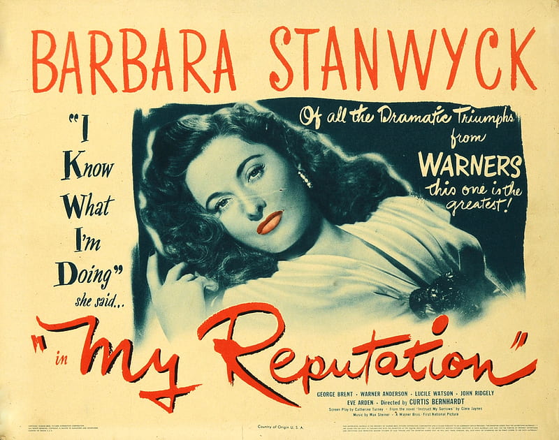Classic Movies - My Reputation (1946), Classic Movies, Barbara Stanwyck, My Reputation 1946, Golden Era of Hollywood, HD wallpaper