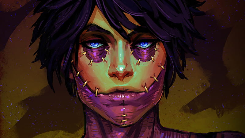 Stitched Woman Face, HD wallpaper