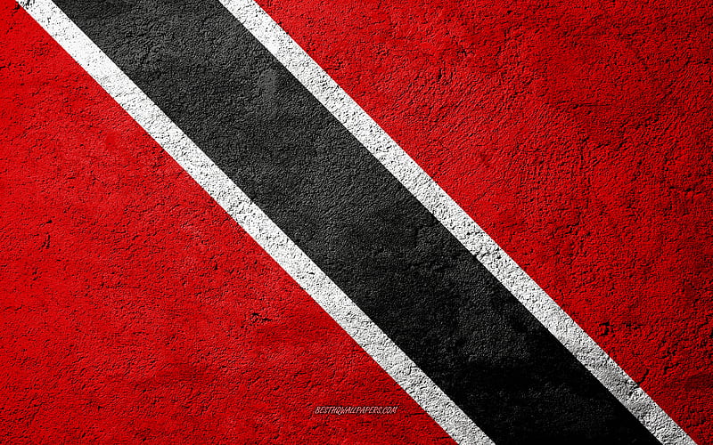 Flag of Trinidad and Tobago, concrete texture, stone background, Trinidad and Tobago flag, North America, Trinidad and Tobago, flags on stone, HD wallpaper
