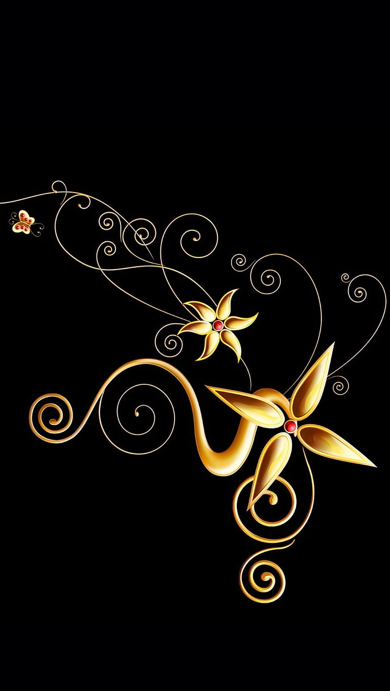 Gold Flower, HD phone wallpaper