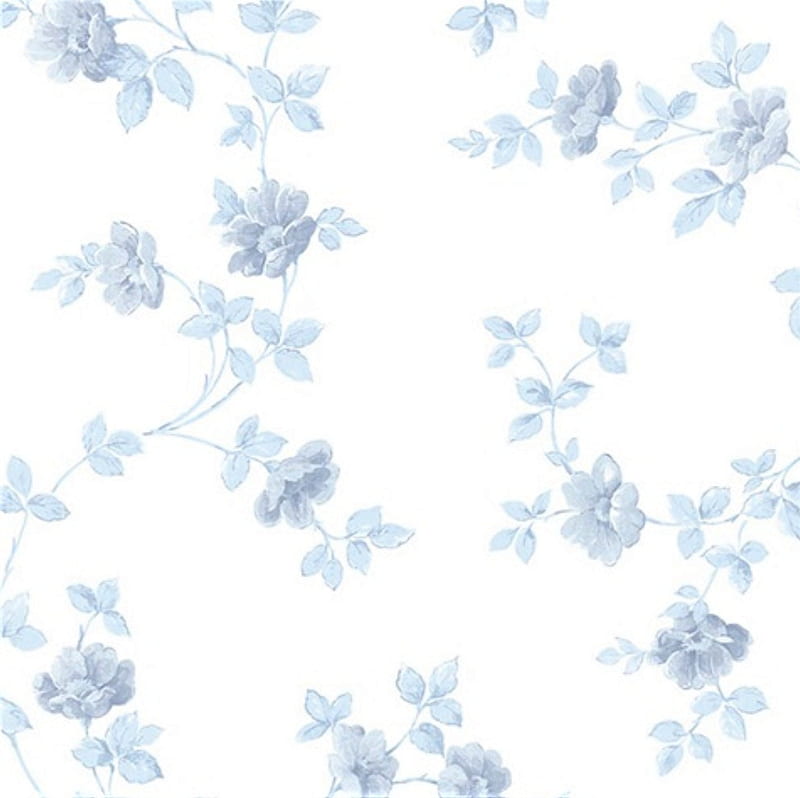 Blue White Floral Toile Shabby Chic Country, HD wallpaper