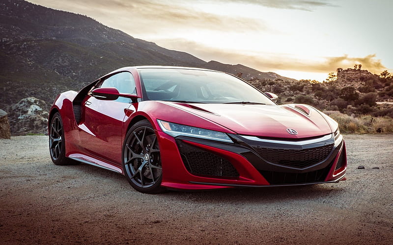 Acura NSX, Sports car, red NSX, Japanese cars, Acura, HD wallpaper