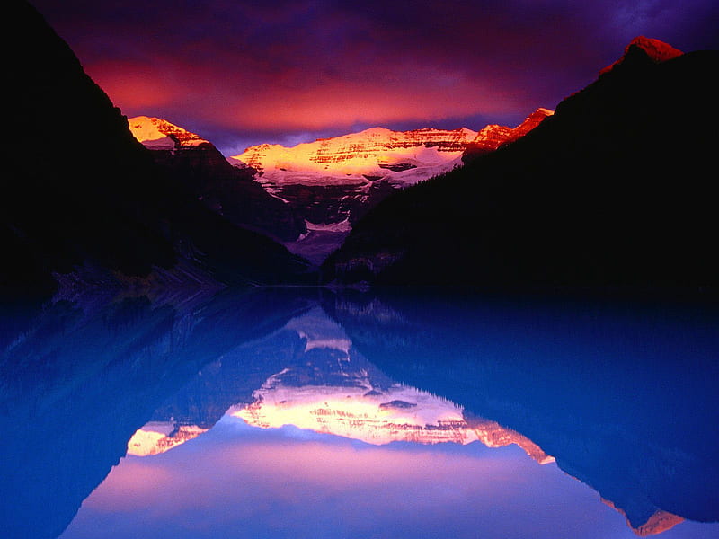 Lake Louise At Dusk, banff national park, lake louise, lake, canada, HD wallpaper