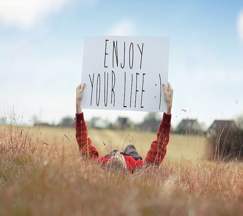 Enjoy Life, boy, quote, HD wallpaper