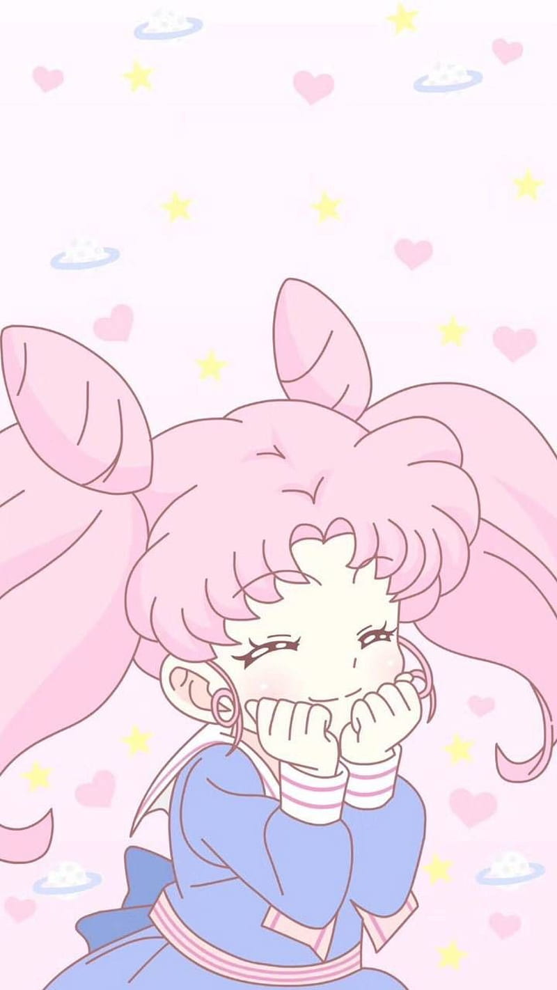 Sailor Chibi-Moon, one, pink, HD phone wallpaper