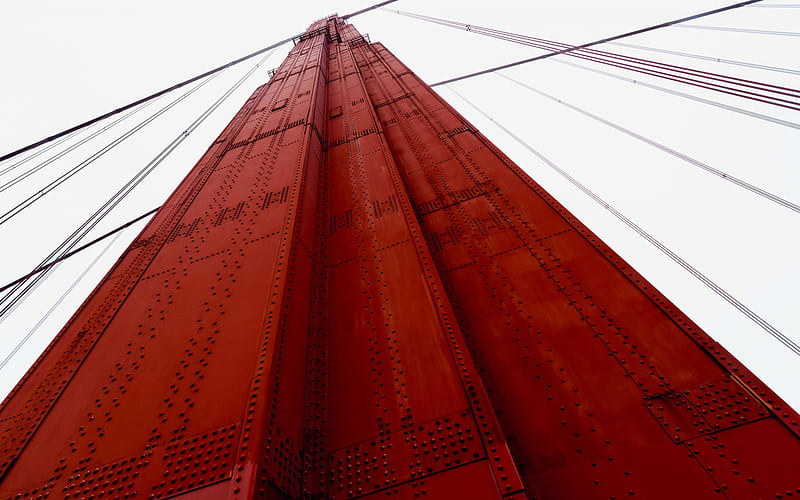 Golden Gate Bridge, red metal construction, San Francisco, California, USA, HD wallpaper