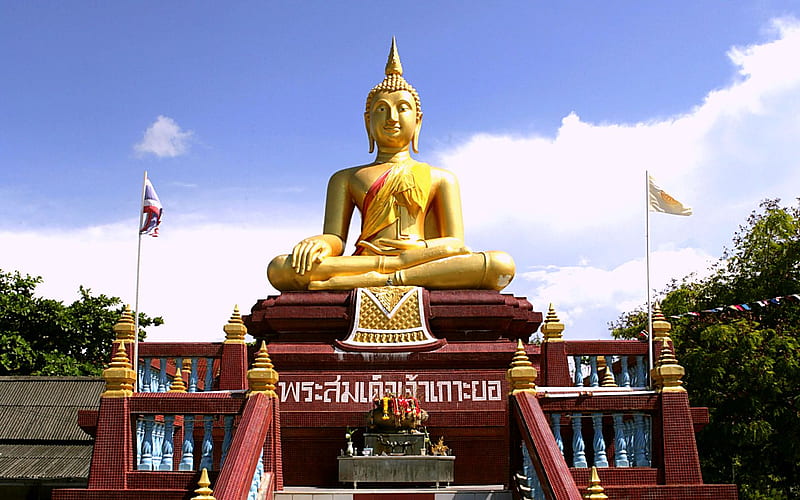 BUDDHA STATUE , buddha, monument, statue, meditation, HD wallpaper