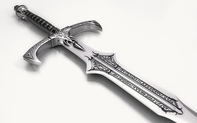 Sword, cg, weapon, silver, whit, HD wallpaper