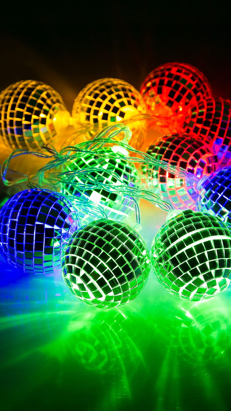 Disco Balls, led, string lights, HD phone wallpaper