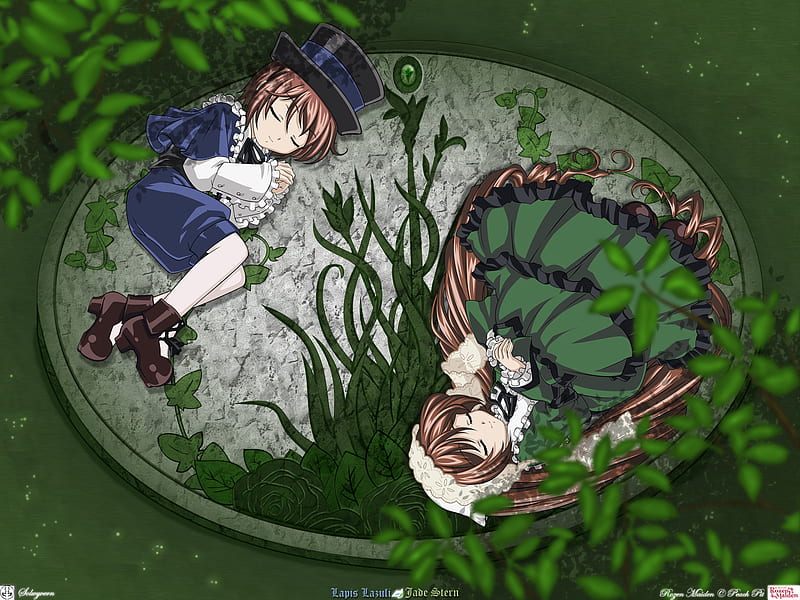 Sleeping, female, male, sleep, rozen maiden, cute, boy, girl, green, anime,  anime girl, HD wallpaper | Peakpx