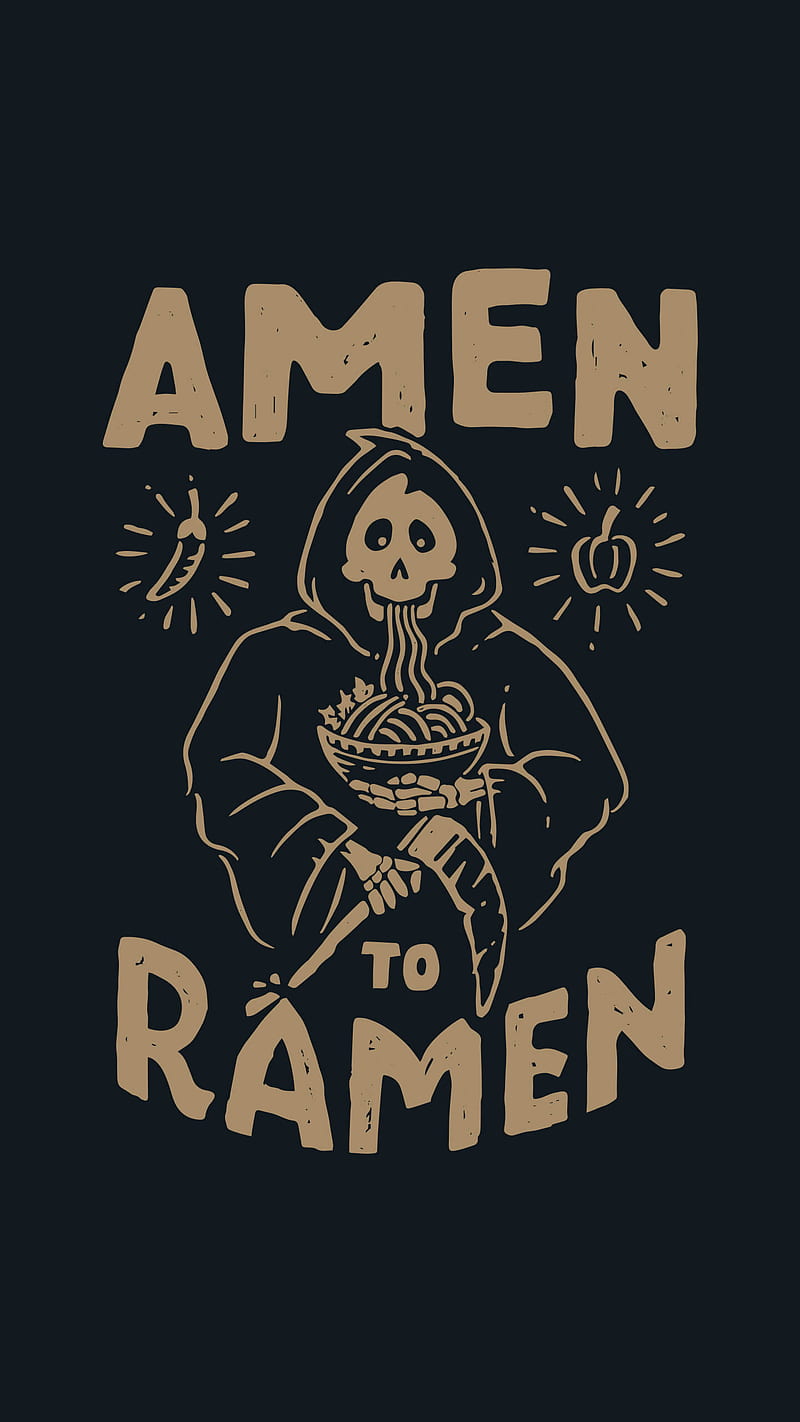 YogiRock, amen, grim, ramen, reaper, HD phone wallpaper