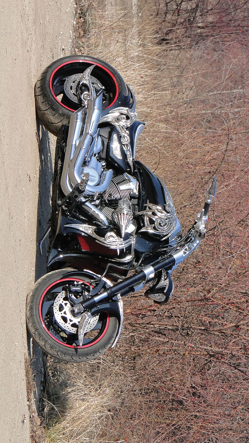 The Spire, bad, bike, chopper, custom m109r, motorcycle, suzuki, unique, HD phone wallpaper