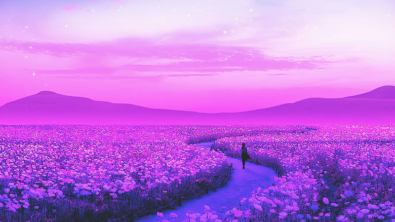 Day Dreaming Lavender Field , lavender, field, artist, artwork, digital-art, HD wallpaper