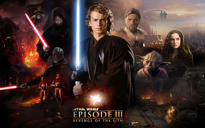 Star Wars, Episode III Revenge of the Sith, Obi-Wan Kenobi, Padme Amidala, lightsaber, Joda, Count Duku, HD wallpaper