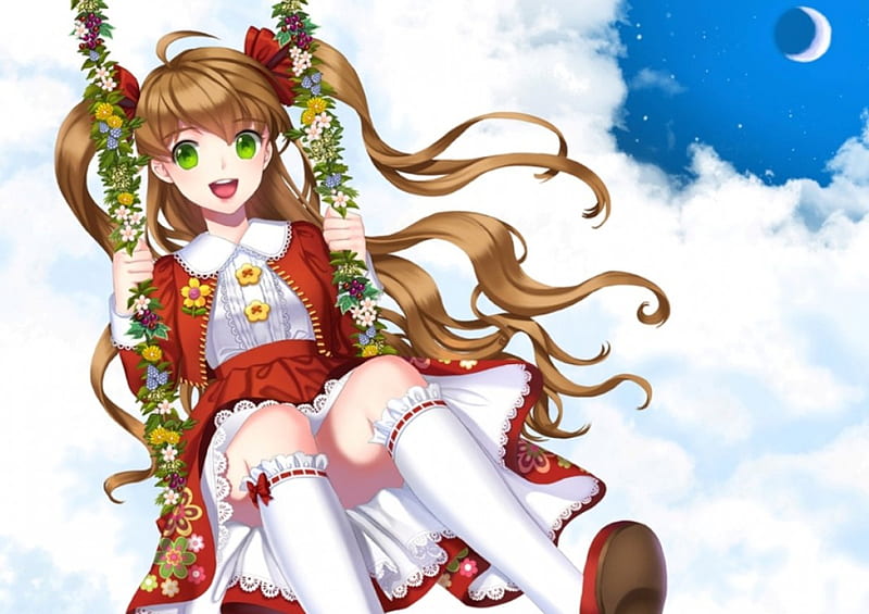 Swing Top Of The World Dress Magic Blossom Fantasy Moon Anime Hot Anime Girl Hd 