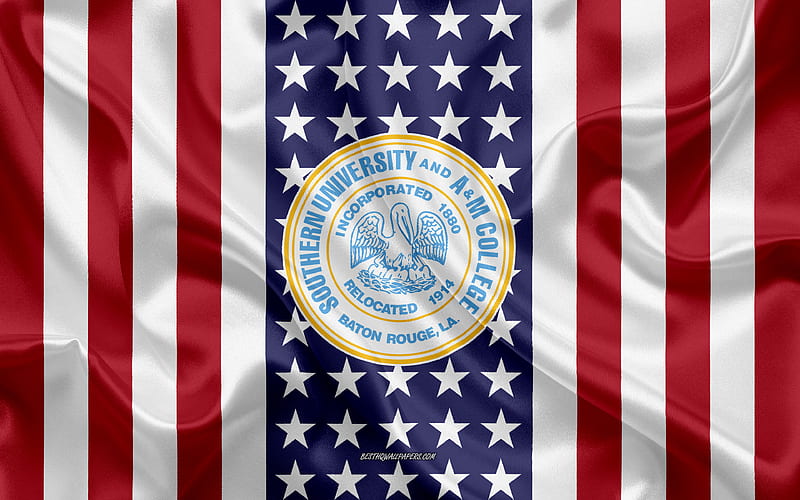 Southern University Edwardsville Emblem, American Flag, Southern University logo, Baton Rouge, Louisiana, USA, Southern University, HD wallpaper