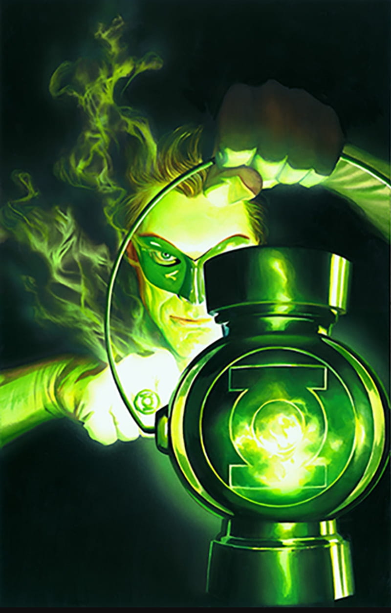 Green Lantern, alex ross, comic, dc, dc comic, hal jordan, linterna verde, ryan reynolds, sinestro, HD phone wallpaper