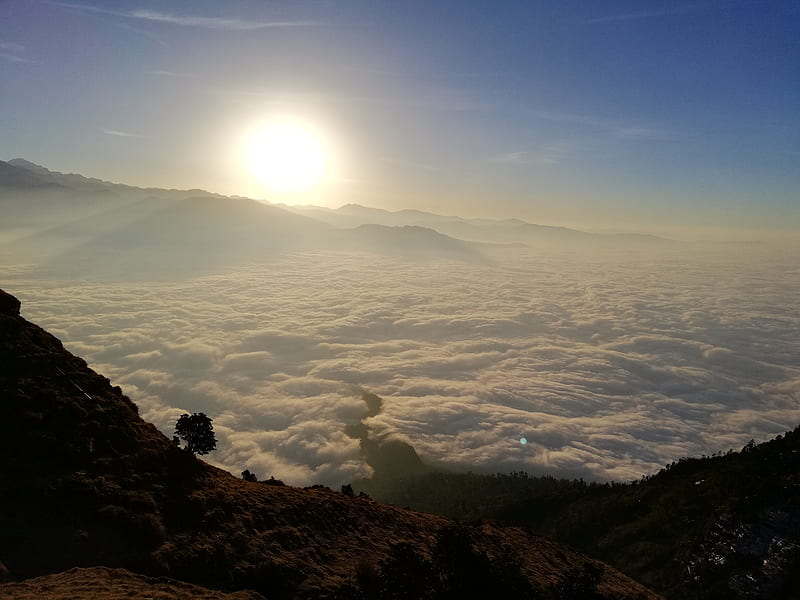 Sun Rise, cloud, clouds, nature, nepal, nepali, rise, sun, HD wallpaper