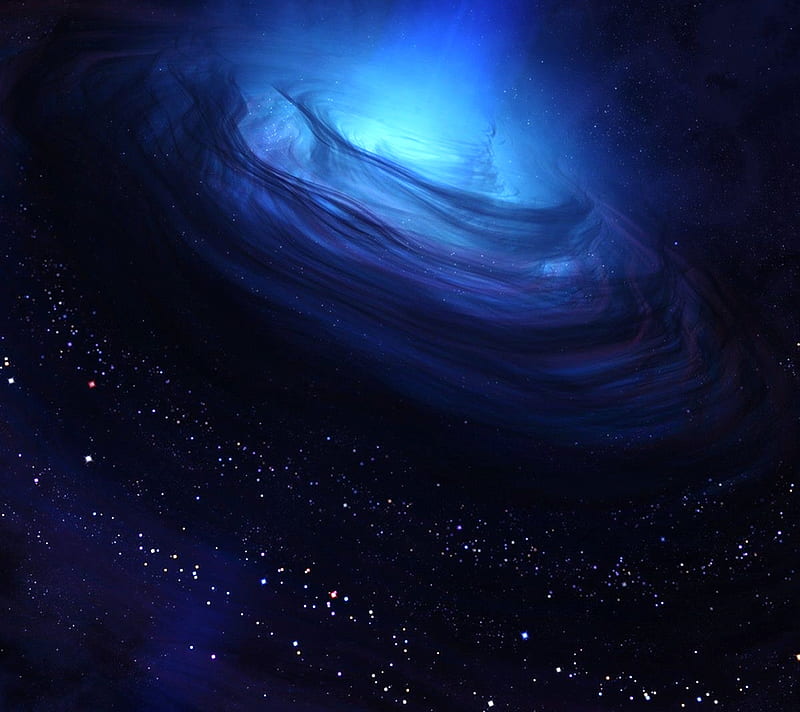 Nebula, blue, galaxy, space, stars, HD wallpaper