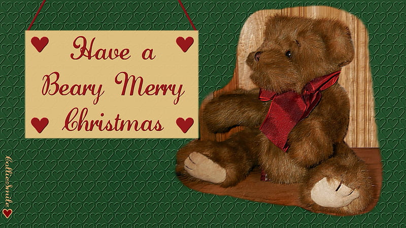 Christmas Teddy Bear, Christmas, Red, Merry Christmas, teddy, bear, noe1, Green, plush animal, teddy bear, HD wallpaper