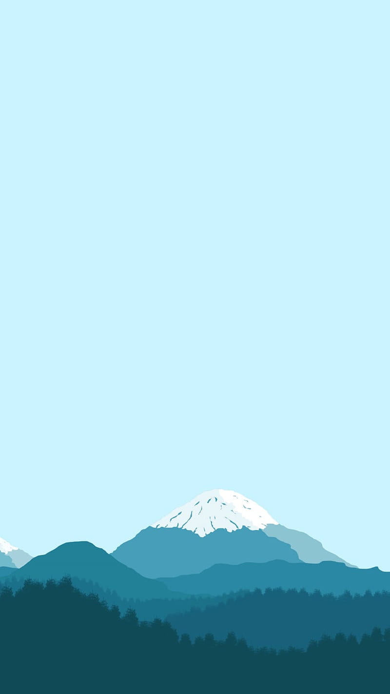 Mountain, minimalism, mountains, pretty, sunrise, theme, white, HD phone wallpaper