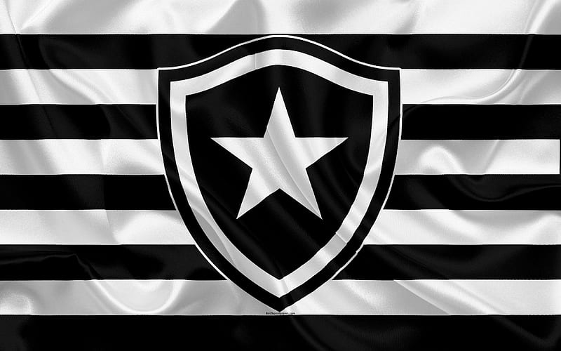 Botafogo RJ FC, Brazilian football club, emblem, logo, Brazilian Serie A, football, Rio de Janeiro, Brazil, silk flag, HD wallpaper