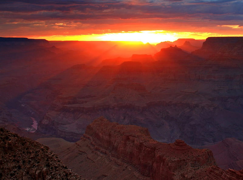 Into Eternity Navajo Point Grand Canyon National Park Arizona, nature, sky, sunsets, HD wallpaper